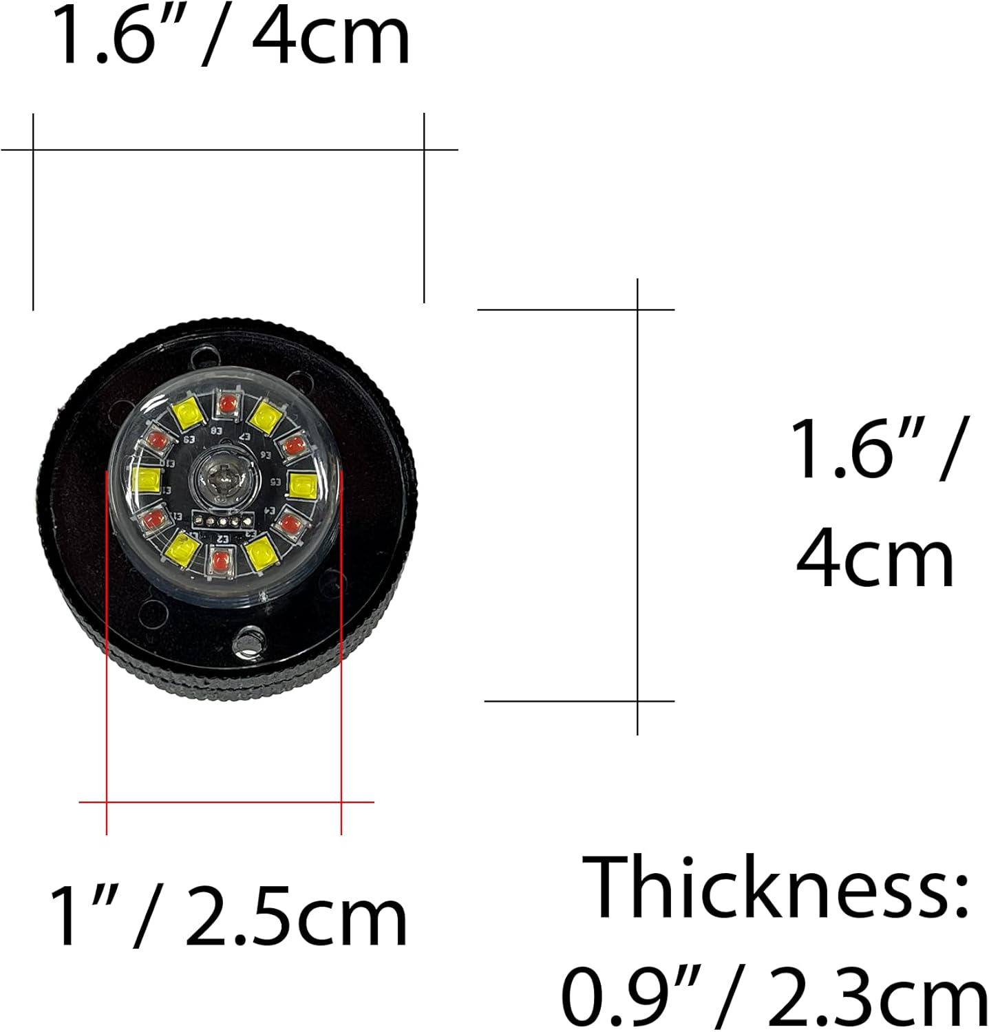 Dual Color [Amber/White/Blue/Red] High Intensity Hideaway Emergency Warning Strobe Light Internal Flasher/Driver & Surface Mount Flange Included [6pcs 3W LED Diodes per Color] (Blue/White Dual)