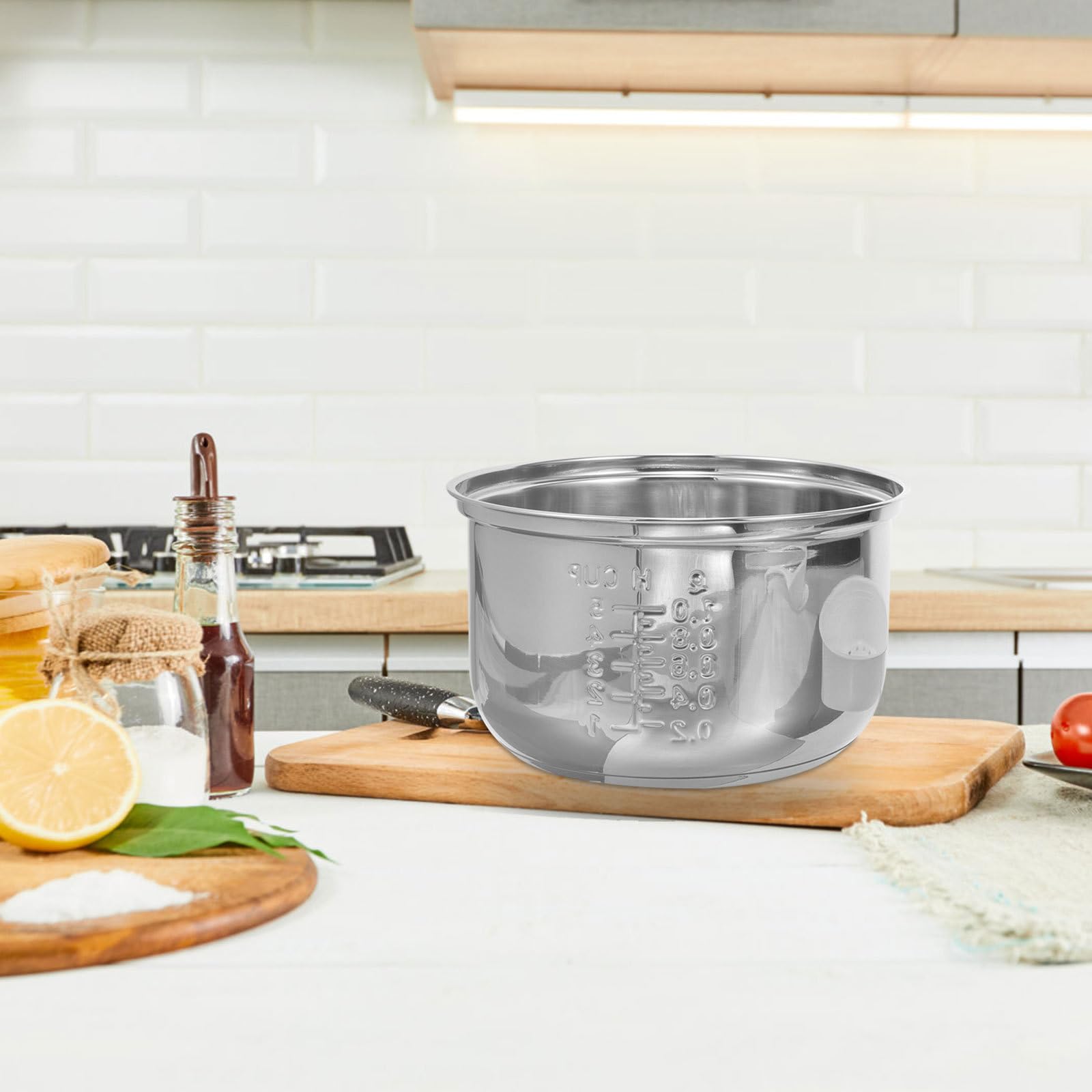 Amosfun Cuiseur à riz intérieur 2 L en acier inoxydable antiadhésif pour cuiseur à riz asiatique accessoire de cuisinière électrique