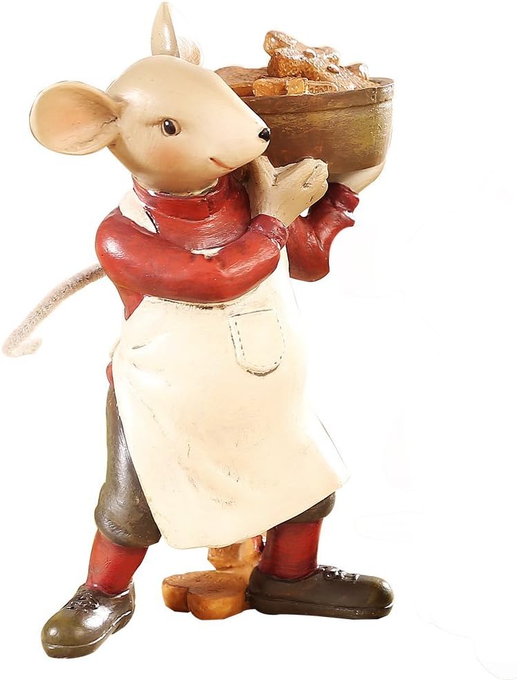 Oakmanor Resin Fairy Figurines Cartoon Resin Cabochon Mouse Family Home Decorations Handmade Embellishments (White)