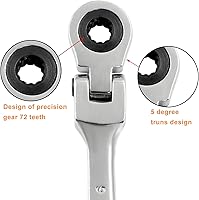 Vista 4 de Piutouyar Llave de trinquete de cabeza flexible de 6mm, llave de trinquete métrica profesional, llave combinada, llave de caja, herramienta