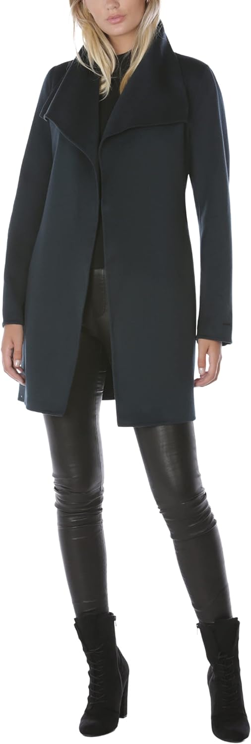 T Tahari Women's Ella Two-Tone Wool Wrap Coat with Oversized Collar - Image 4