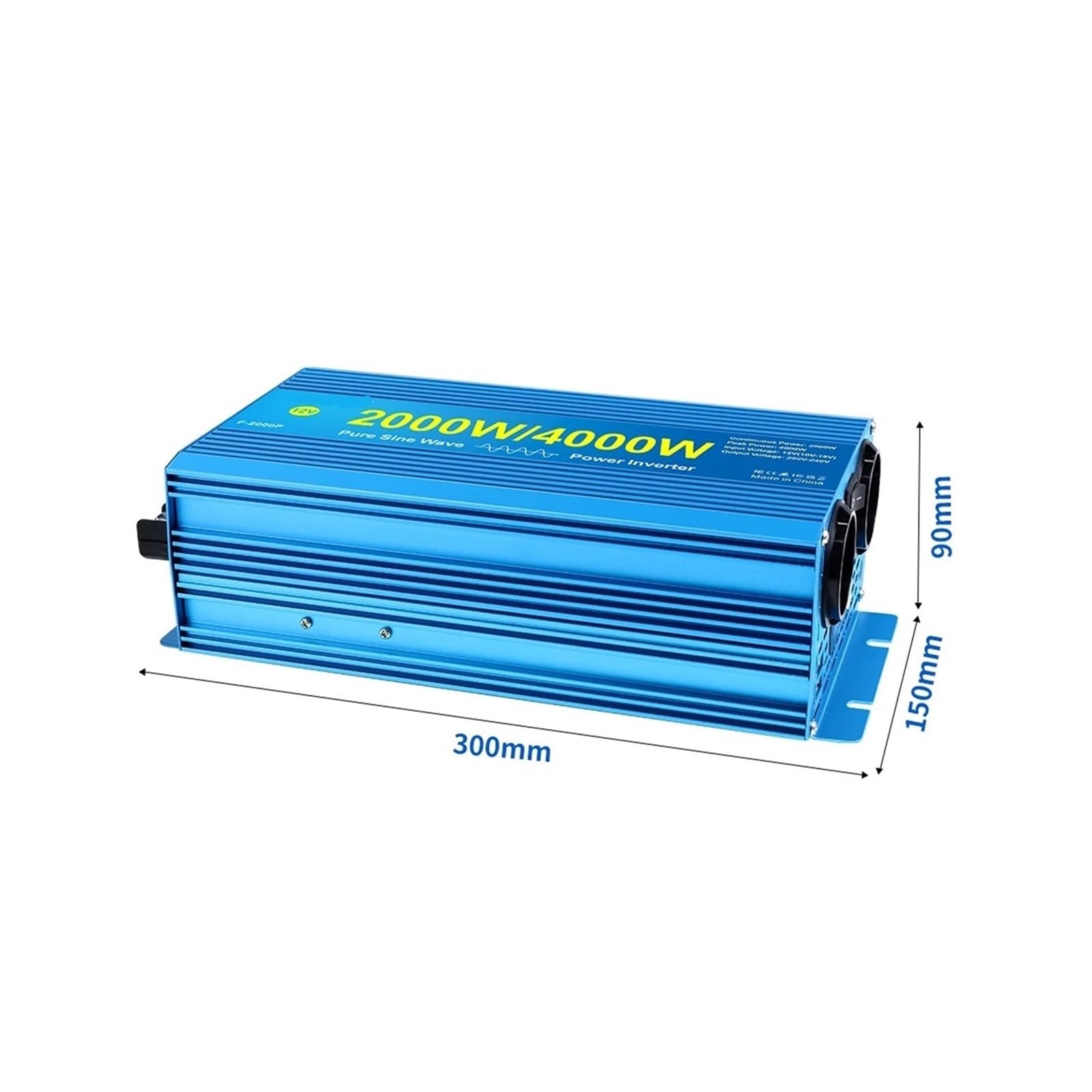 Inverter Inverter a Onda sinusoidale Pura da 1000 W a 4000 W, da CC a CA, for casa/Esterno, Pannello Solare, Display, Auto, convertitore(Deepener 10-12-14)