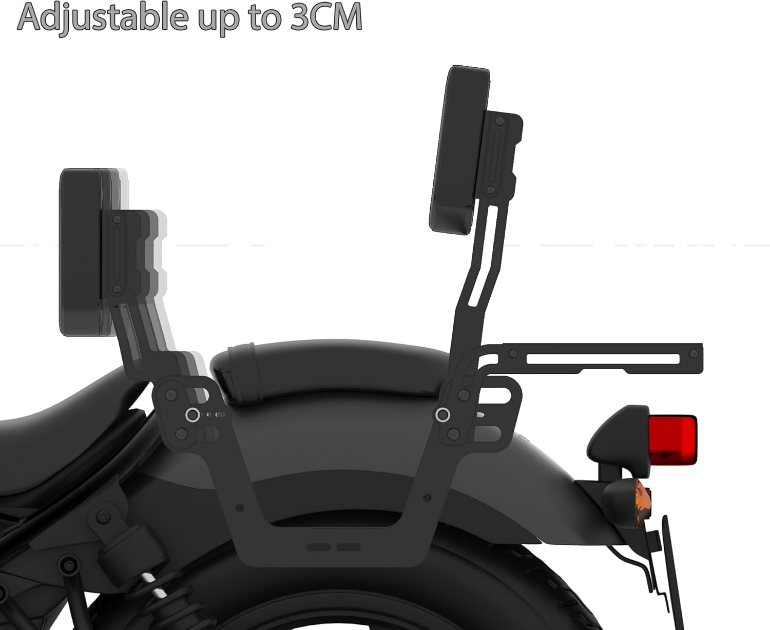 Set of Double Backrest with Extra Padding for the Rear Seat, Radiator Guard, and Headlamp Guard Compatible with CMX500 and CMX300