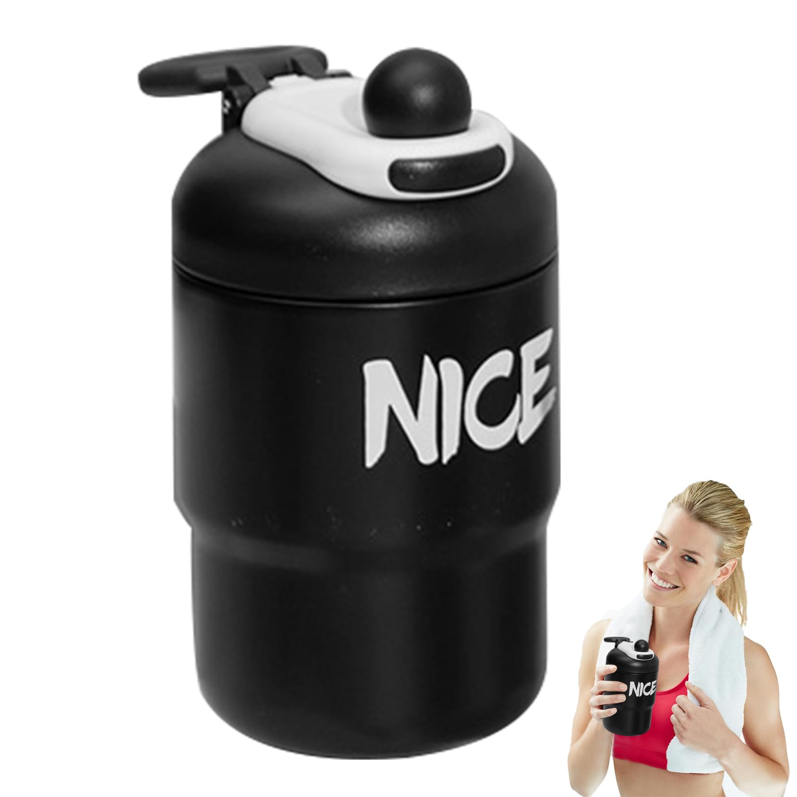 Tazza Termica Da Viaggio YINBAOGE In Acciaio Inox 500 Ml – Isolata, A Prova Di Perdite – Per Bevande Calde E Fredde – Nero - 2