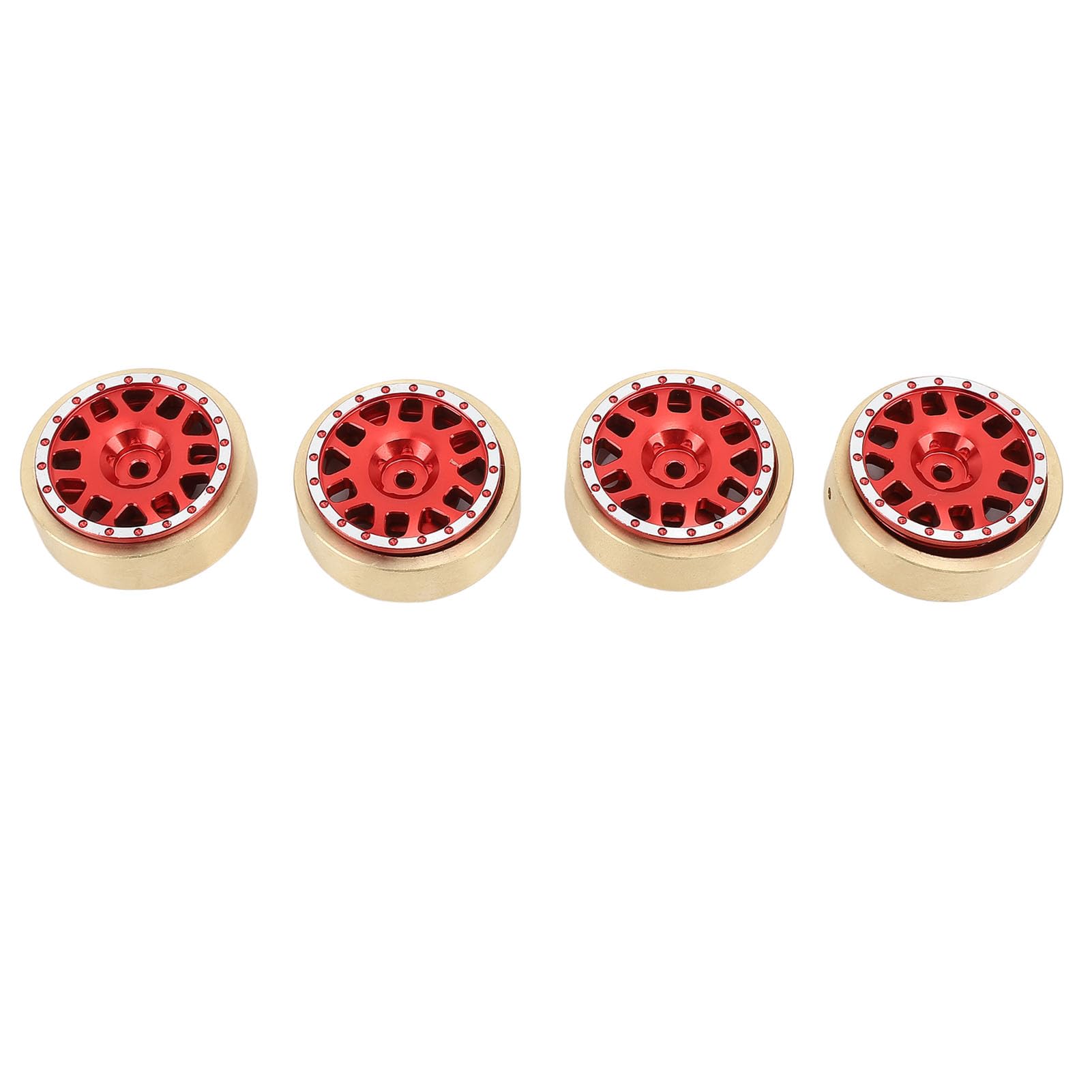 4 Uds. De contrapesos de cobre de procesamiento CNC de cubo de rueda roja de aluminio para coche HOBBYPLUS 1/18 4WD CP18P RC