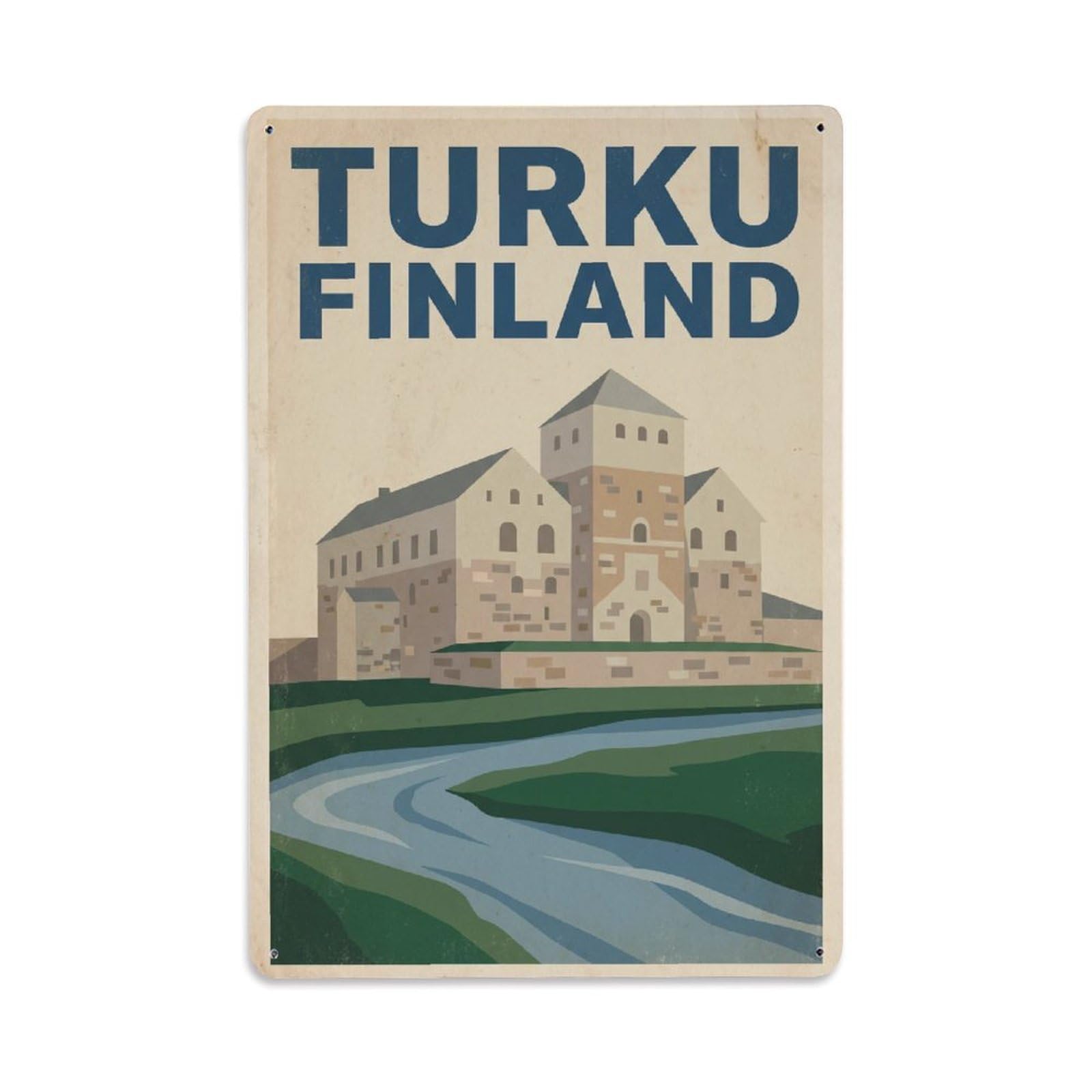 Finland Turku Vintage Travel Metal Tin Sign
