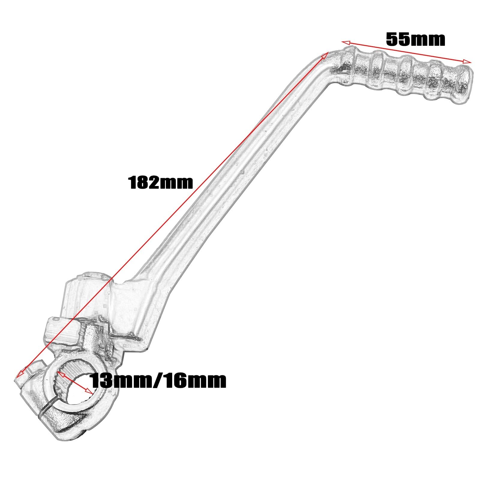 Pedivella Accensione Moto Leva di avviamento a pedale per motocicletta con foro, adatta per 50 cc, 70, 90, 110, 125, 140(13mm black)