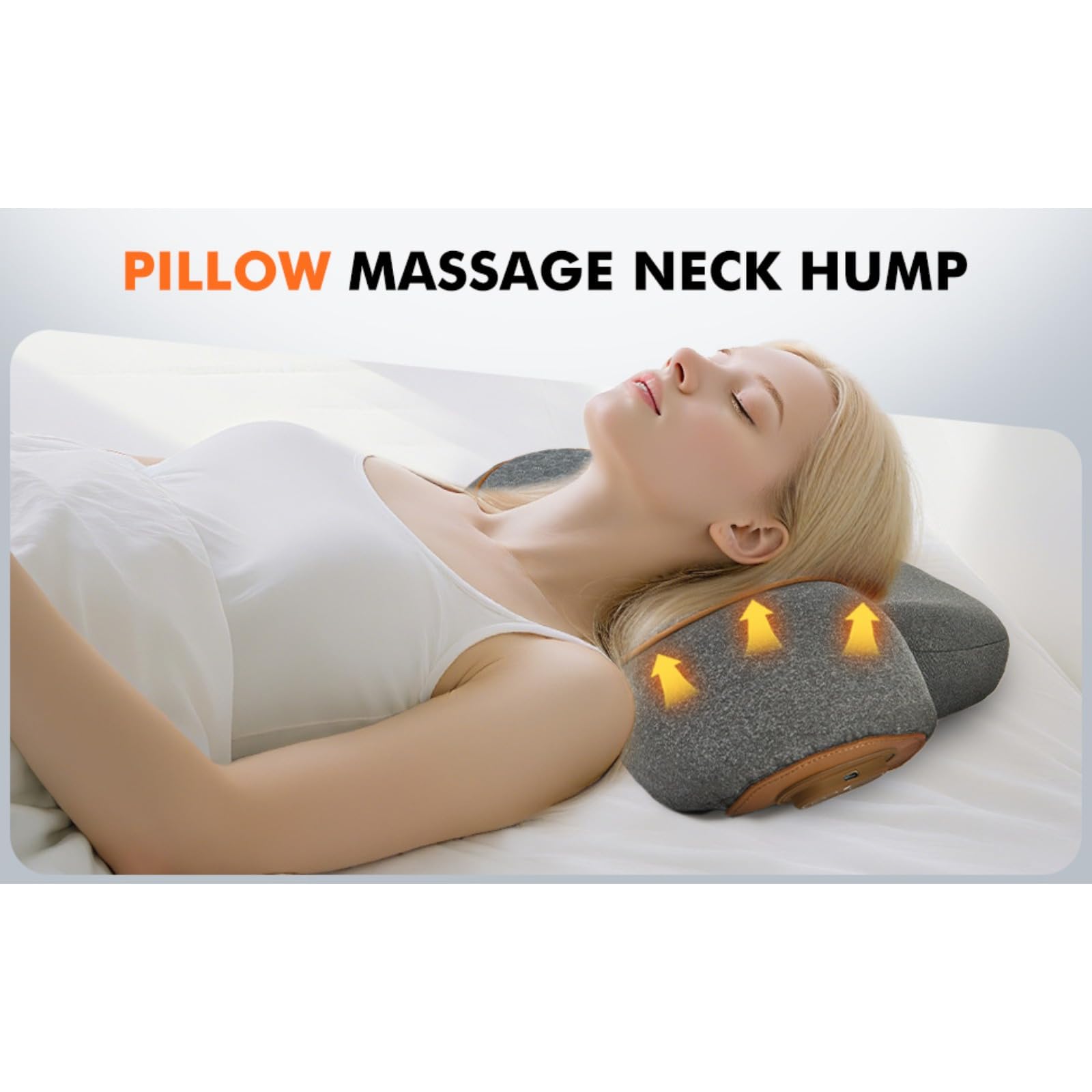 Qelara Almohada CerviFlex - 3 En 1 Masaje Cervical Con Calor, Espuma Viscoelástica, Diseño Ergonómico, Alivia Dolor De Cuello Y Hombros, Relajante, Apta Para Hogar Y Oficina. (Negro)