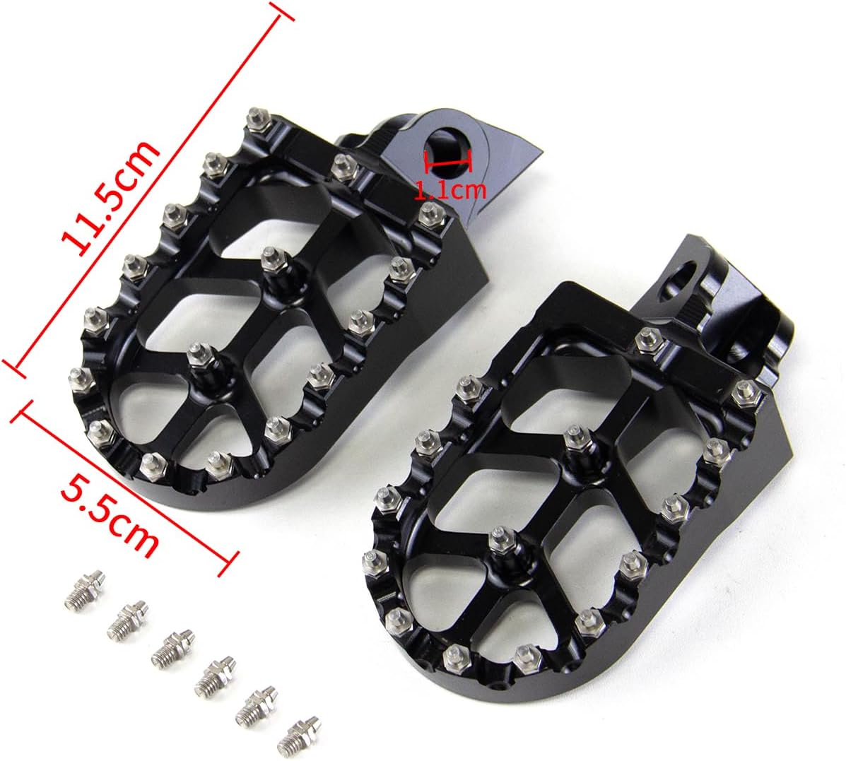 Dirt Bike Foot Pegs Wider Footpegs Foot Pedals Rests CNC for KX65 00-23 KX85 01-23 KLX 140 KLX140 08-23 KX100 98-21 KX112 22-23 KX80 Pit Bike Motorcycle (Black)
