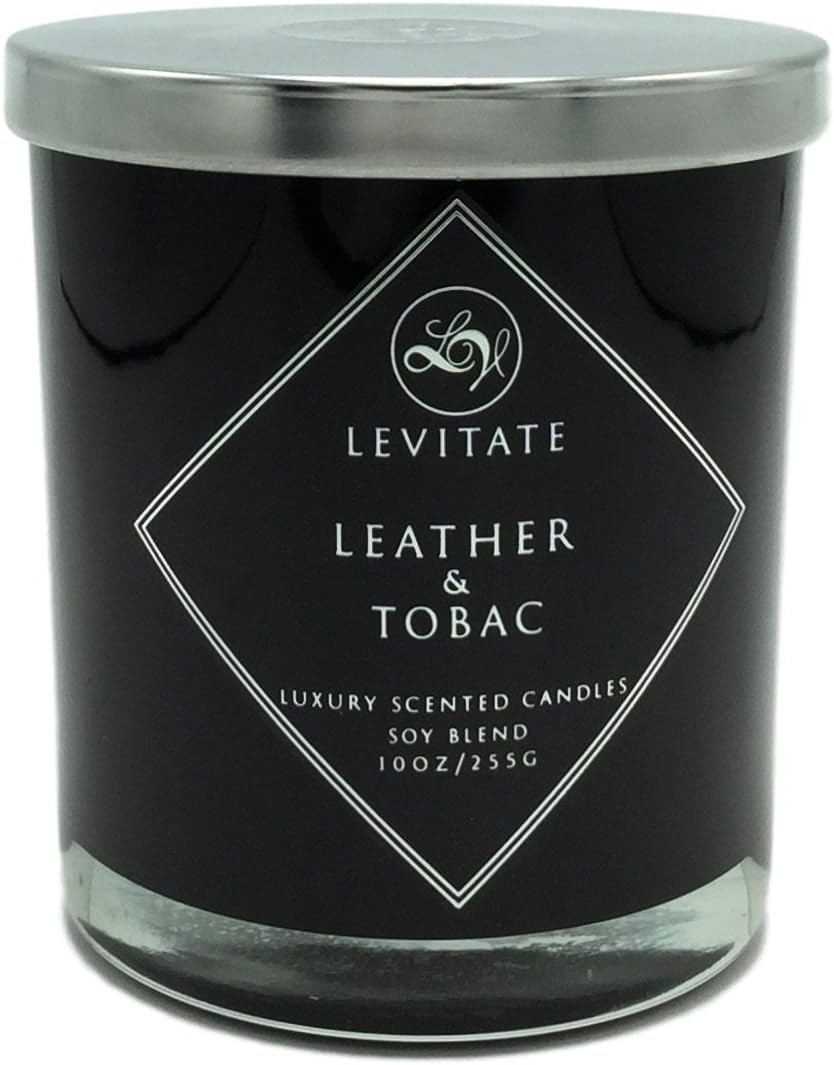 Levitate Leather and Tobac Luxury Scented Soy Blend Candle 10oz