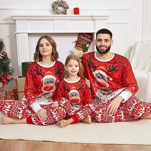 Manooby Family Christmas Pajamas Matching Sets,Couple Reindeer Xmas PJs Set,Man Woman Children Baby Holiday Sleepwear Sets 8 61Fvdc2XpnL. AC