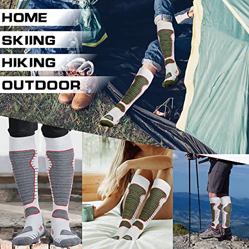 Merino Wool Ski Socks Mens Womens 2 Pairs For Skiing, Snowboarding, Thermal Knee High Winter Warm Sports Performance Socks #TOP1