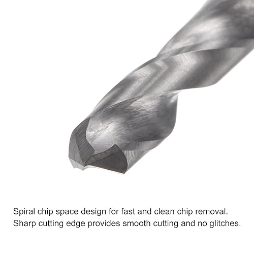 Miniatura 3 de uxcell Brocas de carburo sólido, 0.189 in C2K20 Carburo de tungsteno Jobber Brocas Herramienta de perforación de vástago recto para acero
