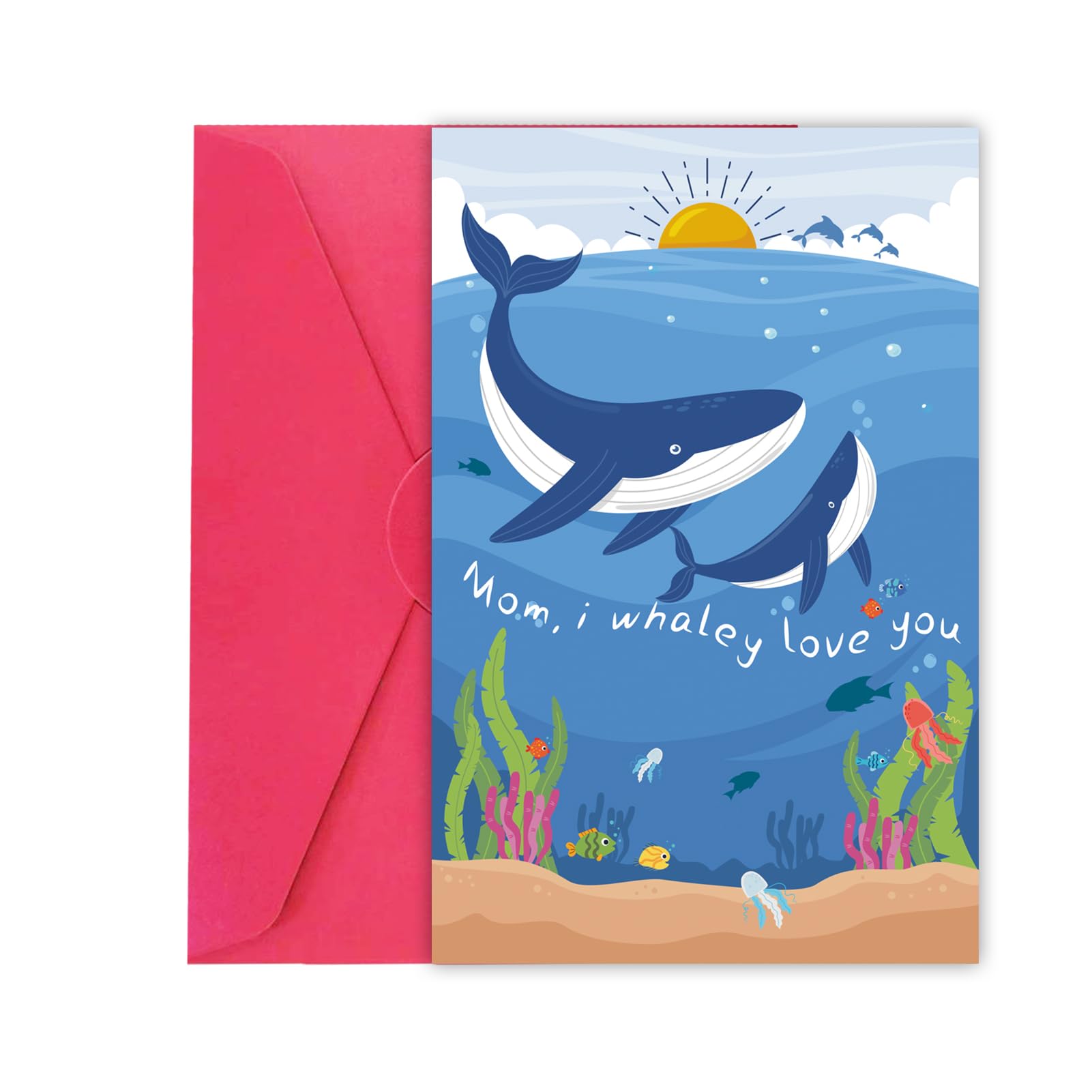 Snapklik.com : XXDJLP Lovely Whale Mothers Day Card For New Mom