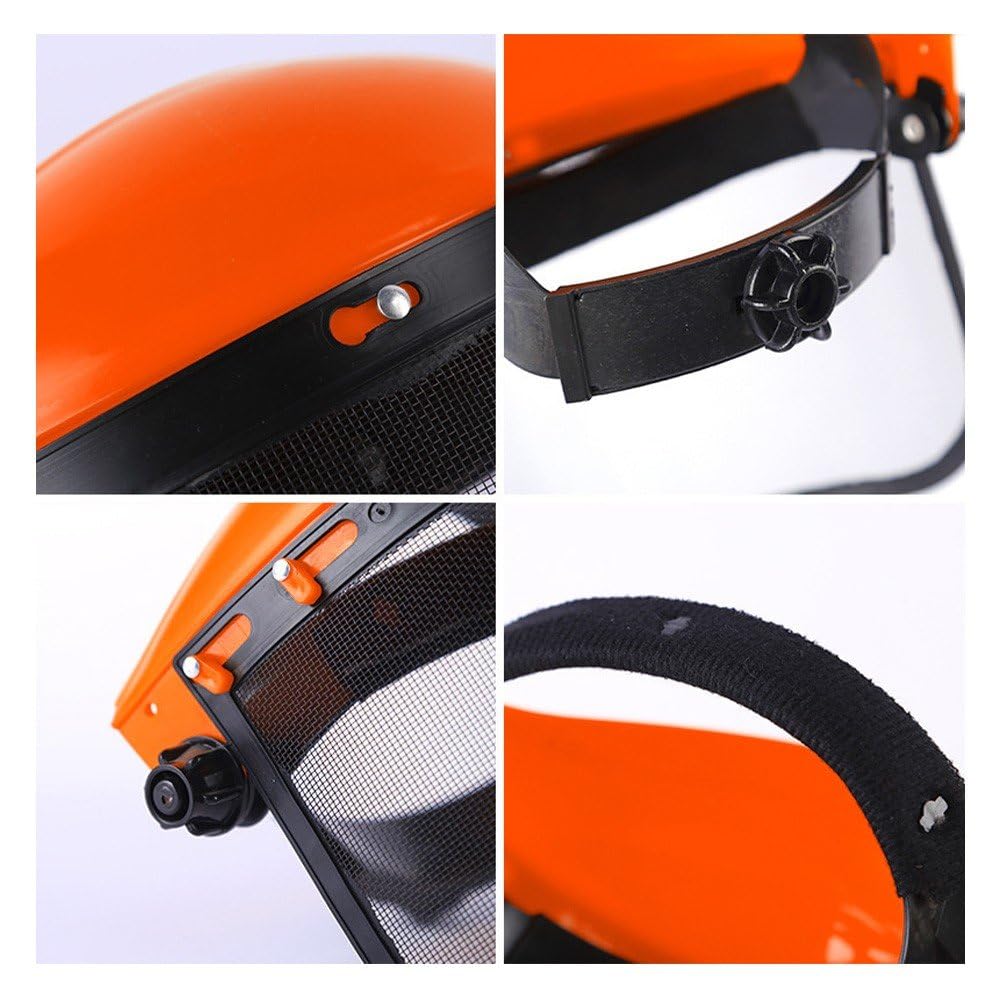 Casco Di Sicurezza Per Decespugliatore Con Maschera Integrata - Acciaio Inox