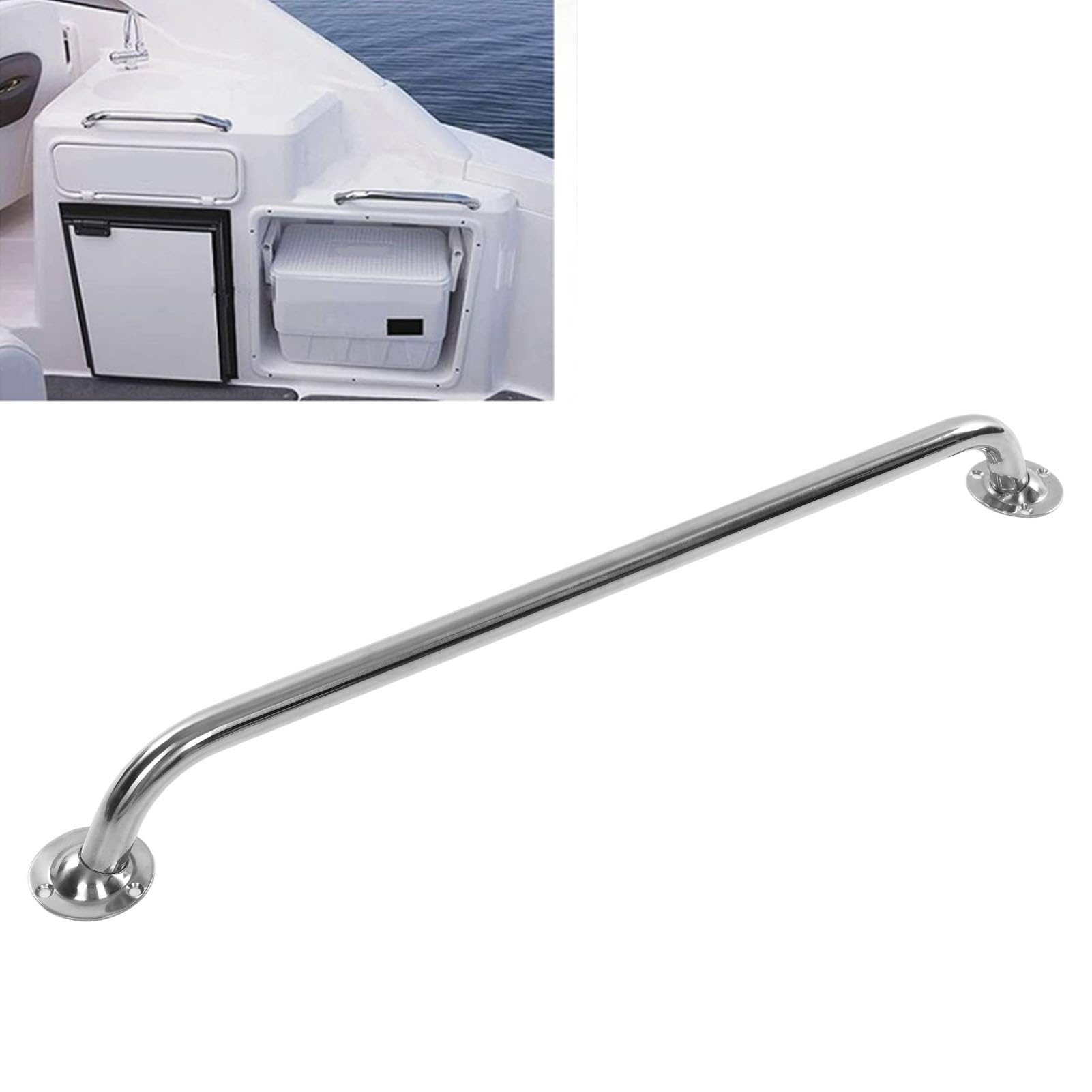 Corrimano per Barche in Acciaio Inossidabile, Maniglia per Barca da 600 Mm Barra di Sostegno Lucidata Robusta e Versatile in Acciaio Inossidabile per Barche Yacht RV