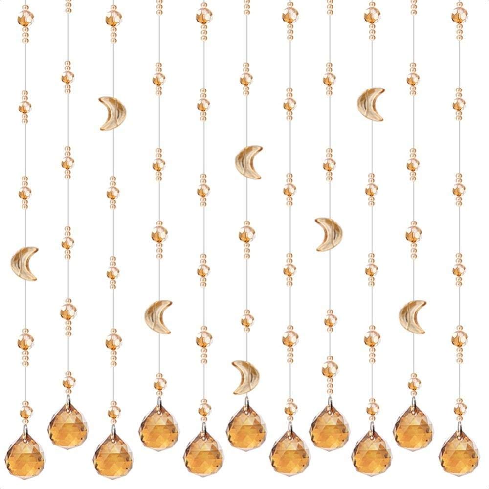 Rideau perlé en verre de cristal pour porte et diviseur de pièce 100x80cm