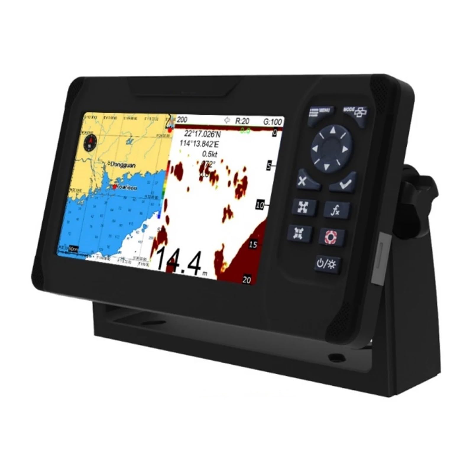 Traceur De Cartes GPS Marin IP66 7 Pouces 4-en-1 avec Échosondeur Et Détecteur Poissons AIS Intégré Navigation PréCise