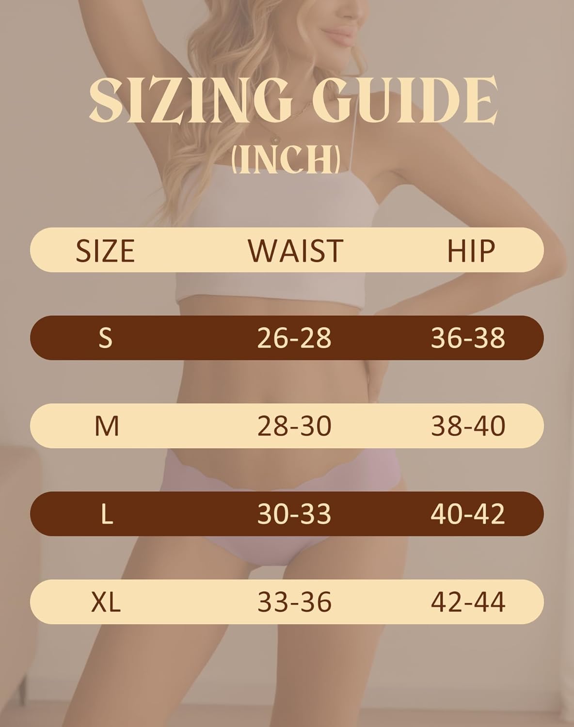 Women's Seamless Underwear No Show invisible Stretch Panties Ladies Low Rise Cheeky Wave Edge Bikini Panties 6 Pack - Image 6