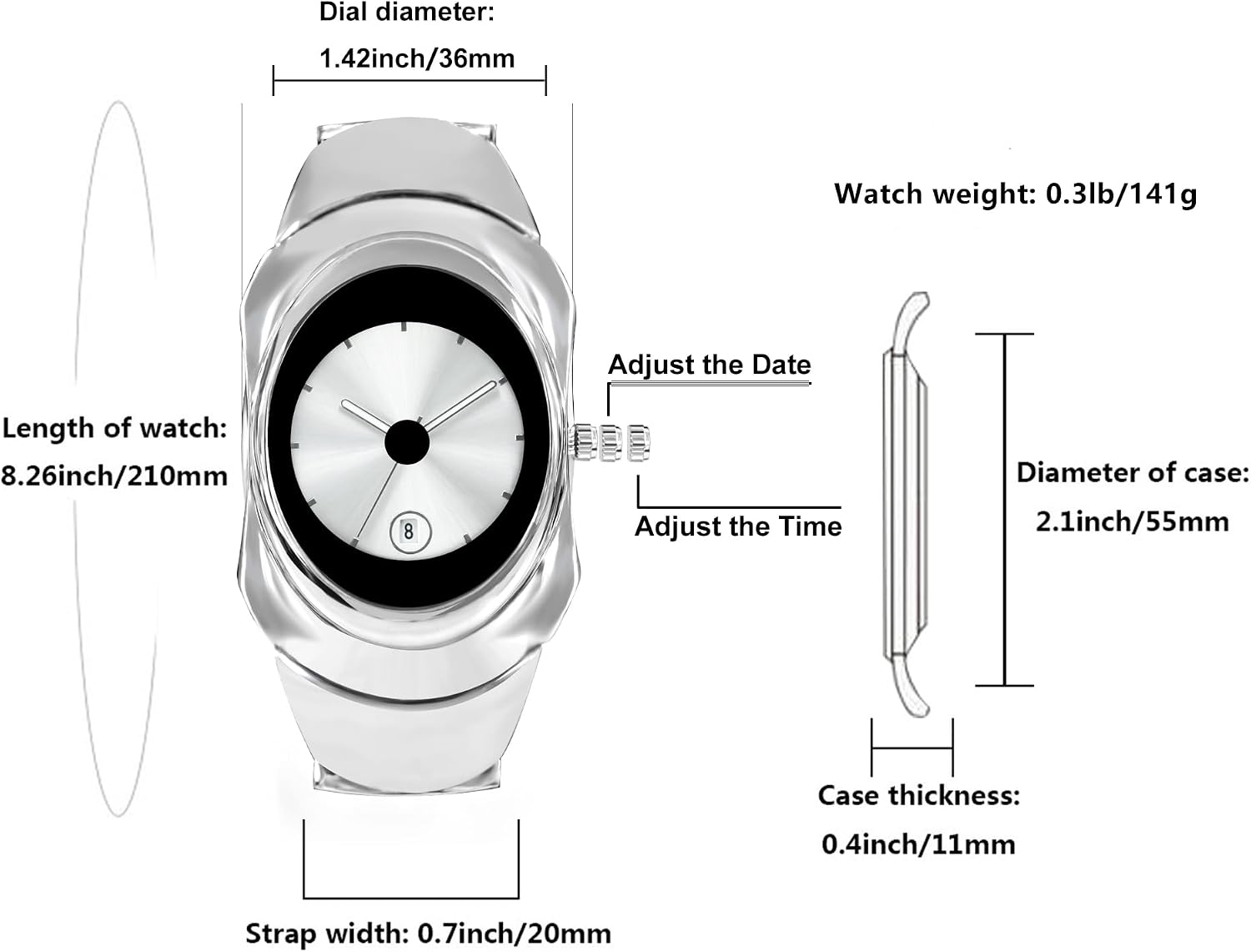 BARAMON Men's Fashion Watches Stylish Futuristic Collectible Unique Male Wristwatch Analog Quartz Clock Date Waterproof Watch for Men