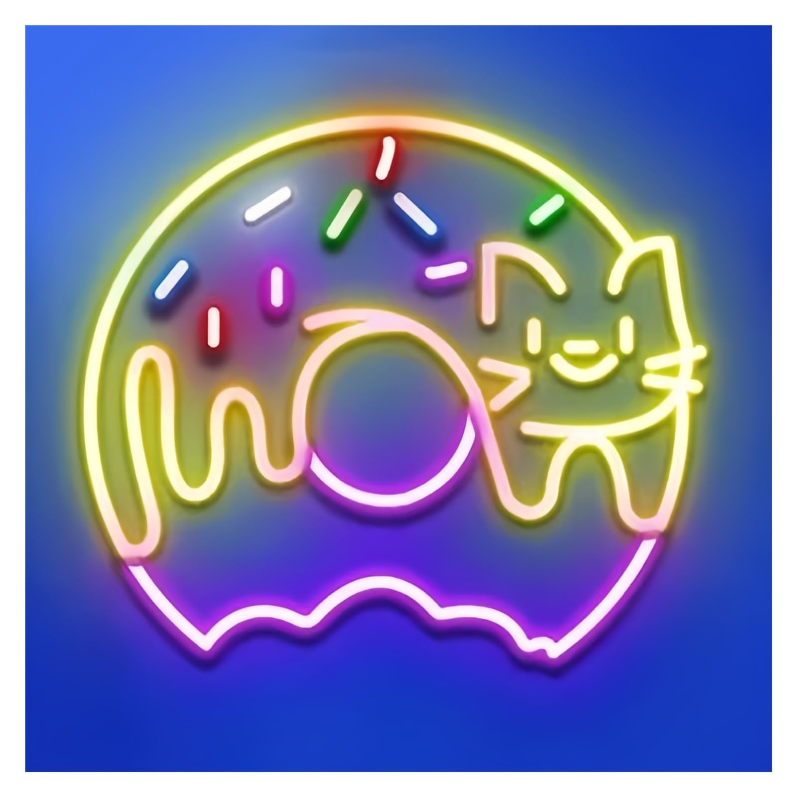 Shouxi J Sign Lamp Sweet Donuts Neon Sign Food Bakery Dessert Kitchen Decor Coffee Shop Restaurant Decoration Welcome Sign(,55Cm)