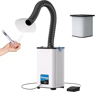 Nail Salon Fume Extractor, 130W Power & 260m³/h, Fume Extractor with Pedal Switch and 3-in-1 HEPA Filter, Low-Noise Fume Extractor for Soldering, Fiber Laser Engraving, DTF Oven XF250III