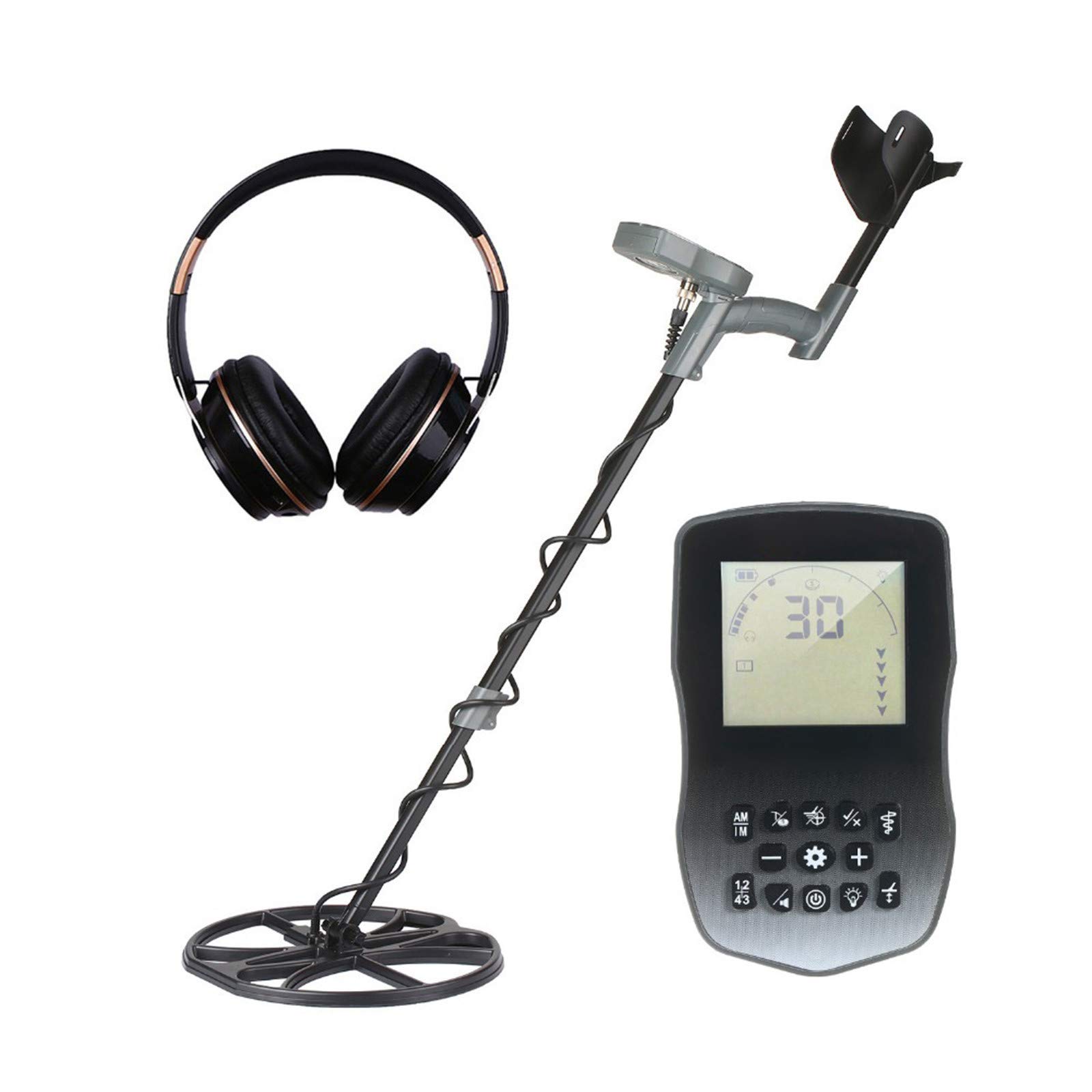 AFYH Metal Detectors, Deep Sensitive Waterproof Gold Finder Tracker with headphones and Larger Back-lit LCD Display Easy to Operate Treasure Hunter Detector