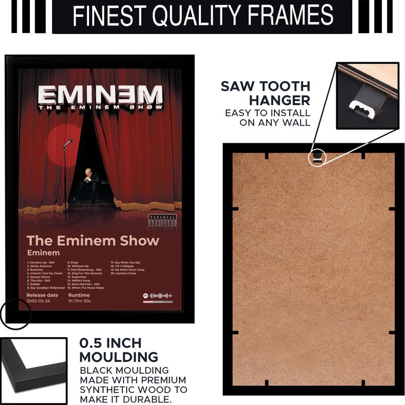 Image of BLINKART Eminem- The Eminem Show Wall Photo Frames | Wall Art for Bedroom, Living Room, Studio or Office | Album Cover Print with Spotify Song Link QR Code | Gift for Fans - 8x12 In