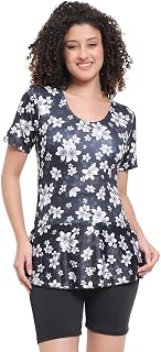 LEBAMI Spandex Solid Swimming Costume for Women Frock Style Swim Dress for Girls [Half Sleeves - Half Length Style - with ... Price In India