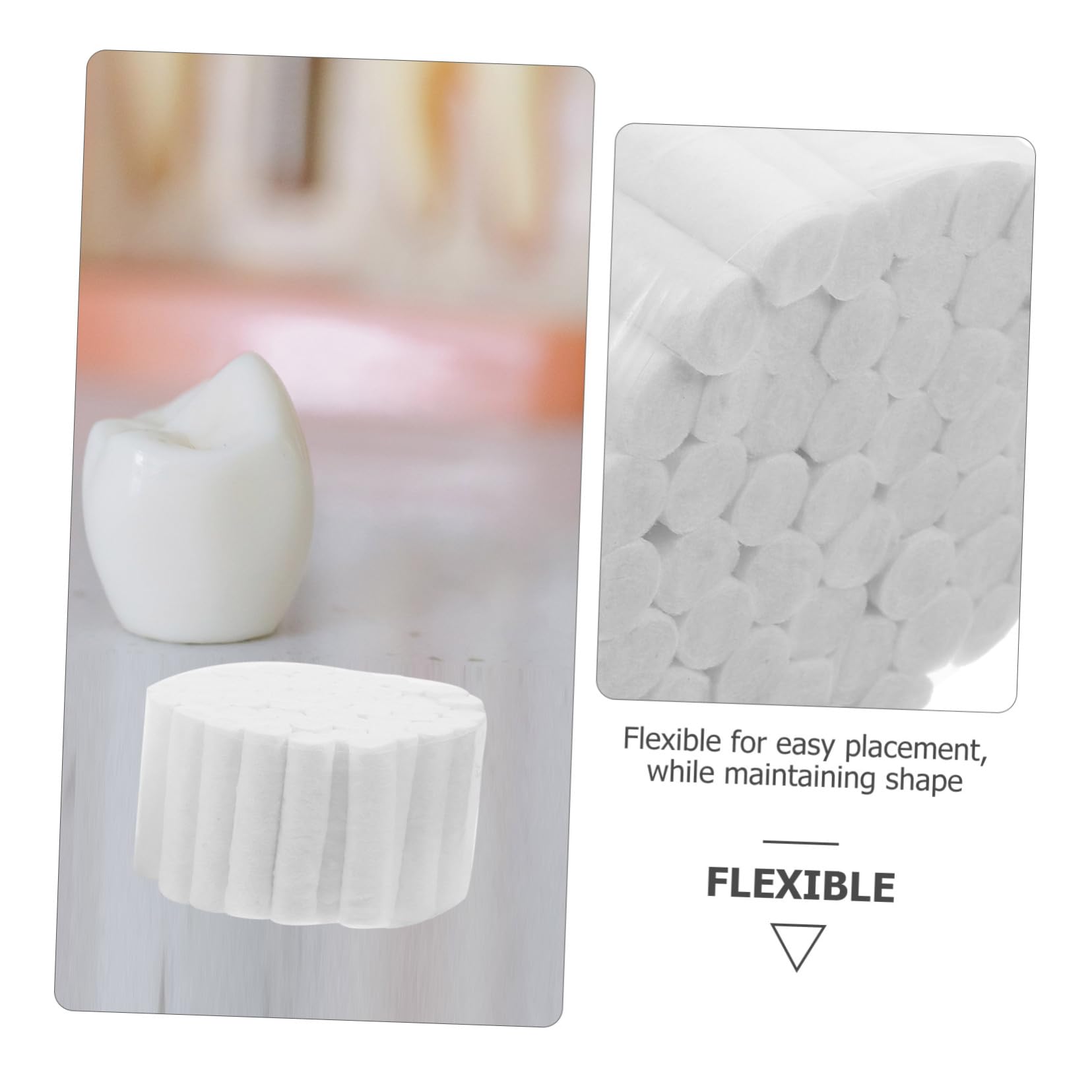 Cabilock Tamponi Odontoiatrici in Cotone Bianco 5 Pezzi, Assorbenti e Flessibili per Uso Dentale e Forniture Orali, Mantengono la Forma per Pulizia Manuale