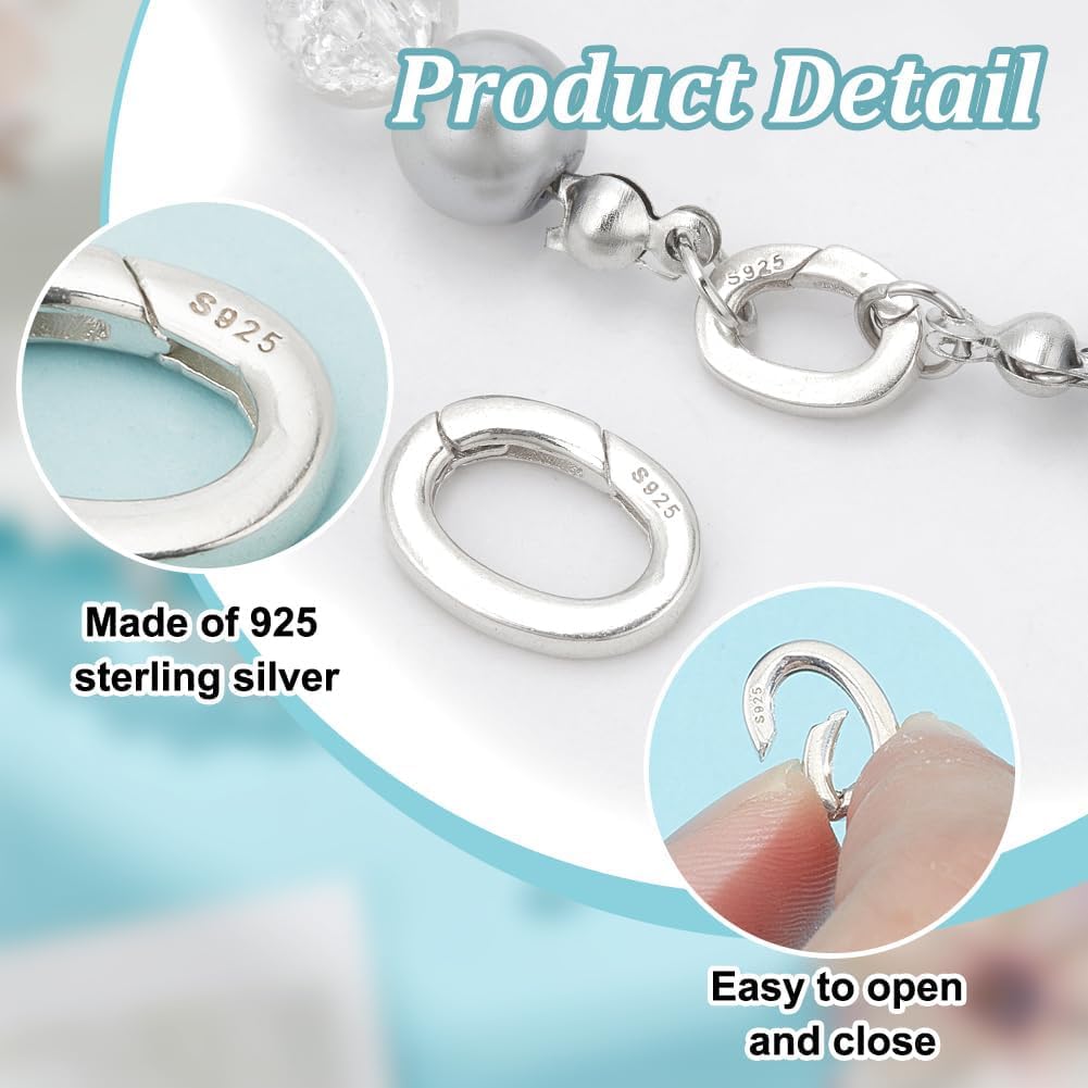 Amazon.com: NBEADS 2 Pcs 925 Sterling Silver Necklace Ring Clip, 2