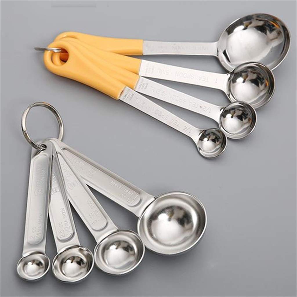 Cuillère À Mesurer, Acier Inoxydable Ensemble De Quatre Pièces Gel De Silice Antidérapant Manipuler Cuisson Petits Outils (Color : B)