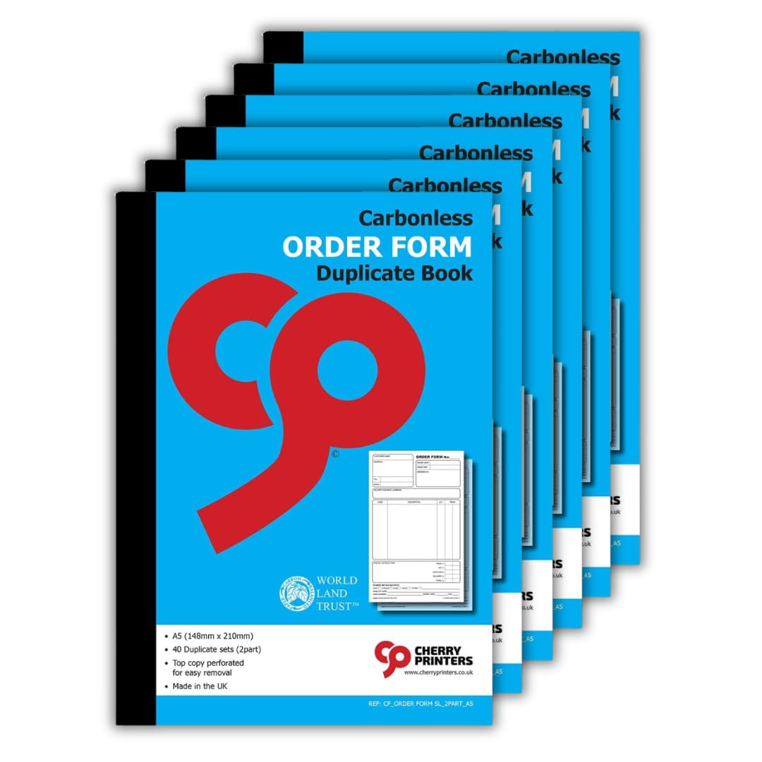 Cherry Printers | Order Form | Duplicate NCR A5 S+L | 40 Sets | 6 Pack