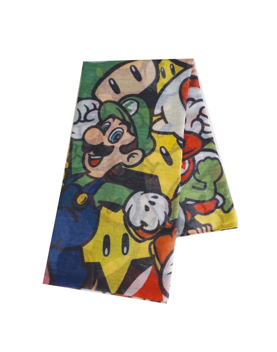 Difuzed Women's Multicolore Woman Scarf Nintendo Super Mario All Characters Fashion