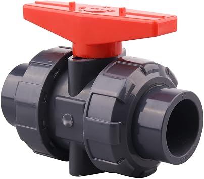 DERNORD PVC True Union Ball Valve with Full Port, EPDM O-Rings, and Reversible PTFE Seats,Rated at 200 PSI (1 inch Socket)