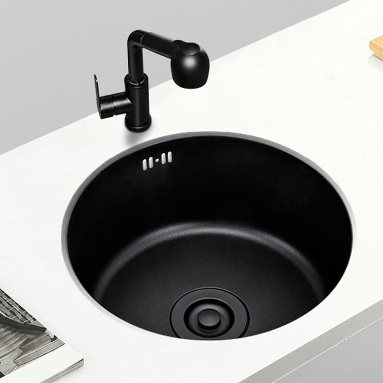 12 Inch Round Bar Prep Sink, Stainless Steel Bar Sink, Drop In Kitchen Sink, Single Bowl Counter Kitchen Sink, 304 Stainless Steel Sink, Sink With Drain Pipe, Drop-In Or Undermount ( Size : 30CM/12IN