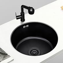 12 Inch Round Bar Prep Sink, Stainless Steel Bar Sink, Drop in Kitchen Sink, Single Bowl Counter Kitchen Sink, 304 Stainless Steel Sink, Sink with Drain Pipe, Drop-in Or Undermount Size 35CM/14IN