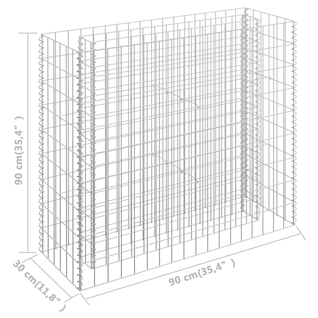 homiuse 90x30x90 CM Cloture Jardin Exterieur Mur en Gabion JardinièRe Clã´Tures Dã©Coratives Claustra Exterieur Decoration Jardin pour Les Zones Commerciales Et RéSidentielles Pratique Et Beau