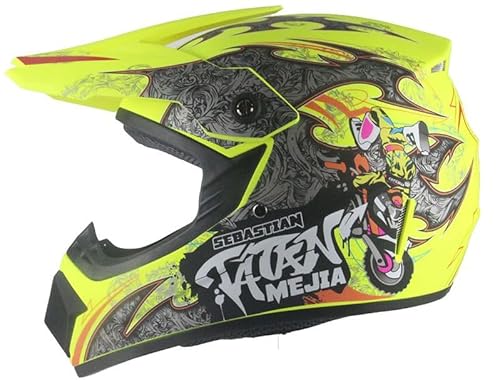 Kinder Crosshelm Mejia – Motorradhelm für Kinder, ABS-Schale, robuster Kinderhelm für Downhill, Quad und Motocross, Mattgelb, Größe XS, 51 – 52 cm Kinder Crosshelm Mejia – Motorradhelm für Kinder, ABS-Schale, robuster Kinderhelm für Downhill, Quad und Motocross, Mattgelb, Größe XS, 51 – 52 cm