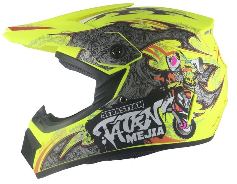 Kinder Crosshelm Mejia – Motorradhelm für Kinder, ABS-Schale,...