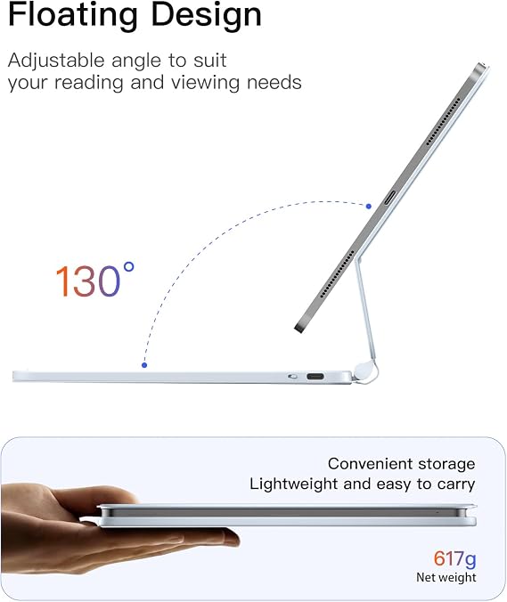 Inateck for iPad (A16) 11th/10th Case with Keyboard, Floating Cantilever