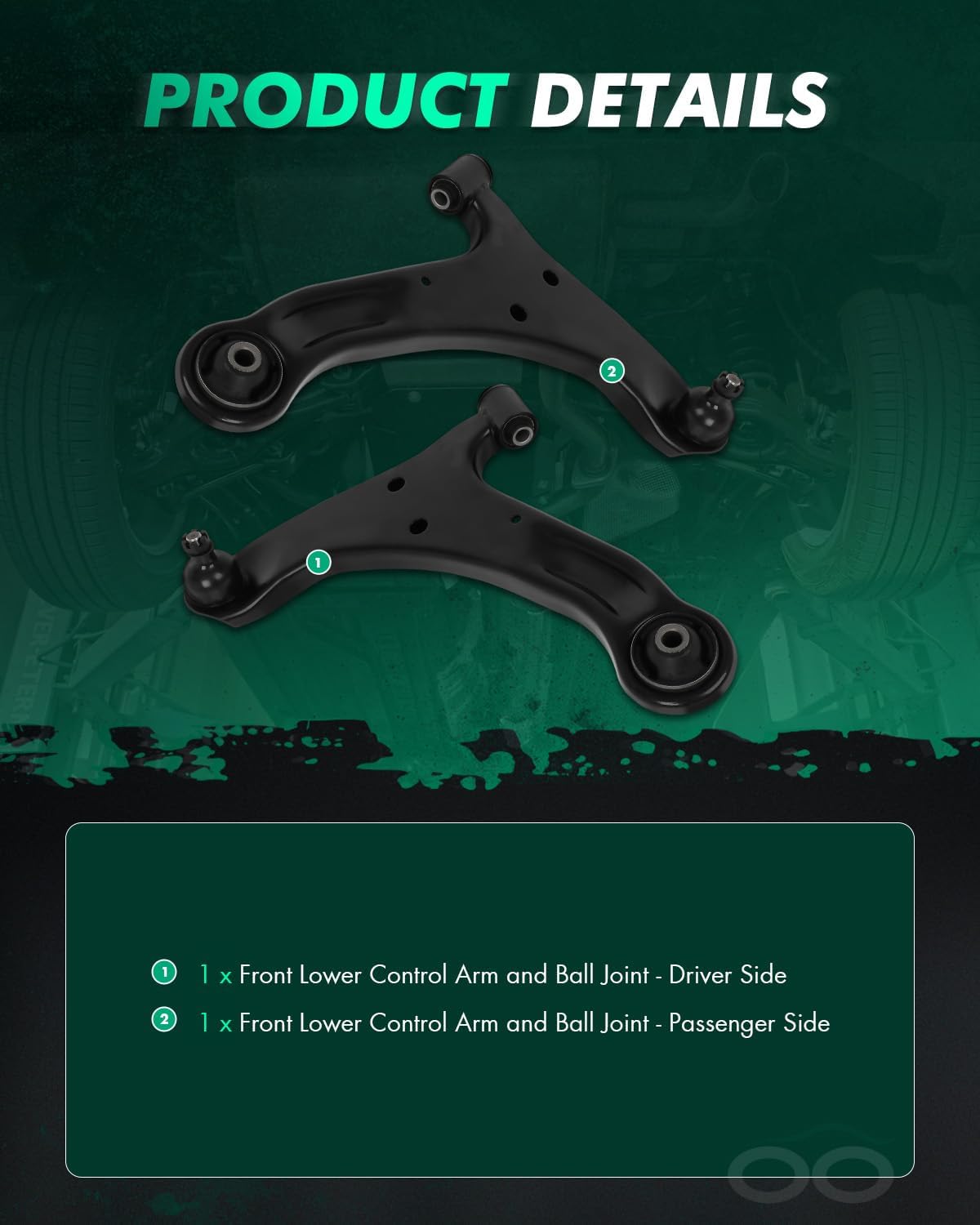 SCITOO 2pcs Front Suspension Kit Lower Control Arm and Ball Joint fit for Suzuki Grand Vitara 2006-2013