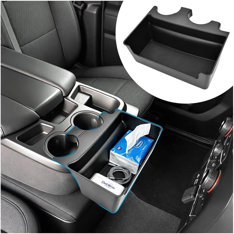 Console Hanging Tray with 4 Spaces fit for 2019-2026 Chevy Silverado/GMC Sierra 1500 Accessories 2020-2026 Silverado/Sierra 2500HD 3500HD Accessories (Only Split-Bench Folding Seat)|Add Extra Space|