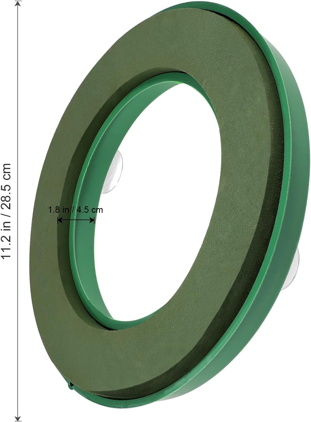 Cabilock 11.8" Floral Foam Ring with Suction Cup, Wet Floral Foam Wreath Form Holder for Wedding Car Flowers, Round Flower Mud Base for Fresh & Artificial Arrangements, Party Event Decor, 1 Pack