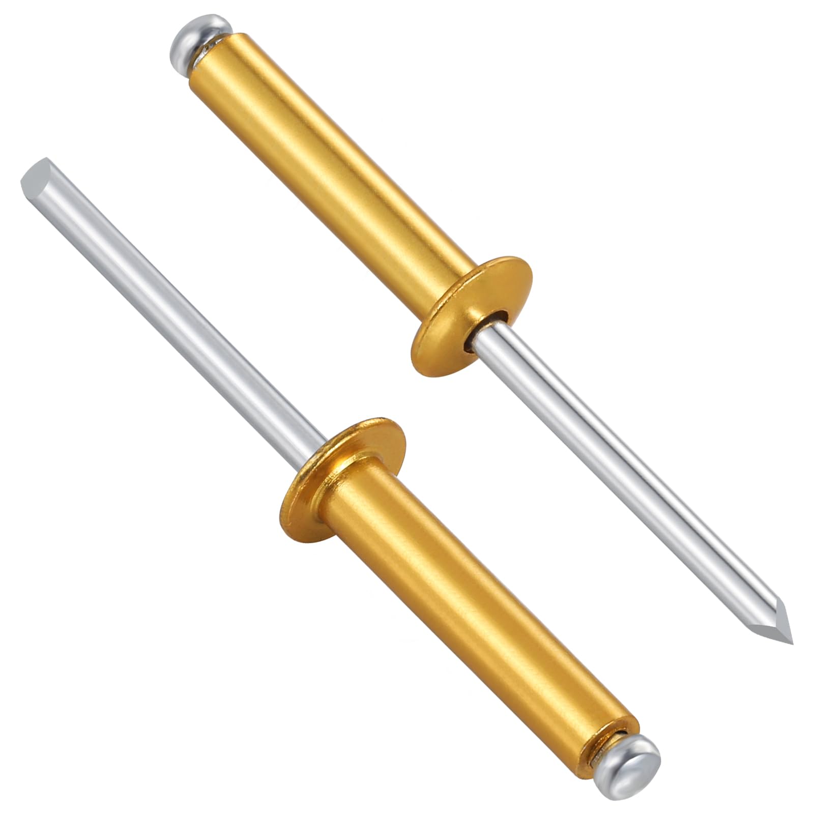 Wensilon (150 Pcs) 3/16"x1" Golden Aluminum blind pro Rivets,Golden Aluminum Grip and Steel Mandrel