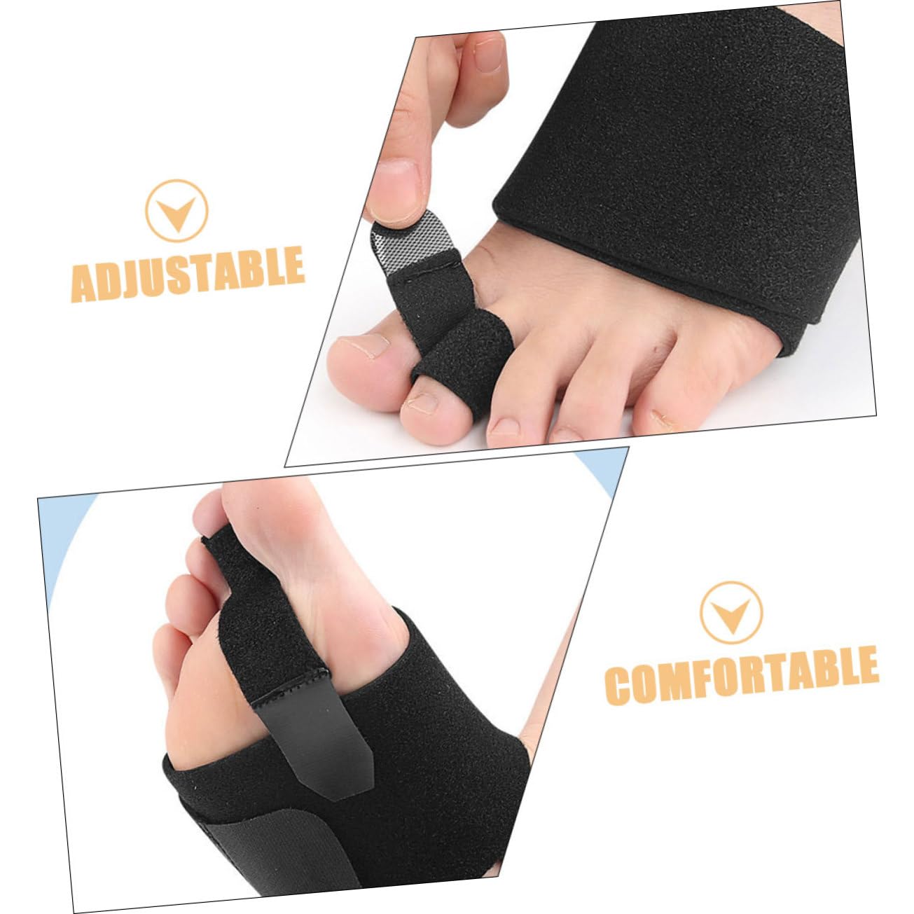 1Pair Portable Toe Corrector Splints for Men Women Breathable Toe Separators for toe Overlapping Toes Skin Friendly Toe Brace for Comfort Alignment