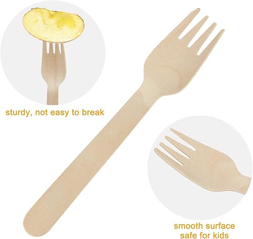 Vista 18 de Paquete de 100 cucharas de madera desechables, cubiertos biodegradables de 6.3 pulgadas de longitud, cuchara de bambú compostable para chocolate