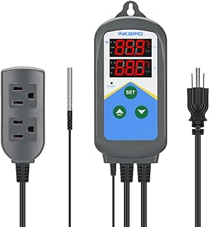 Inkbird Temperature Controller ITC-306T WiFi Heat Lamp Thermostat Reptile Temperature Controlled Outlet for Heat Mat Fermentation,1200W,10A.