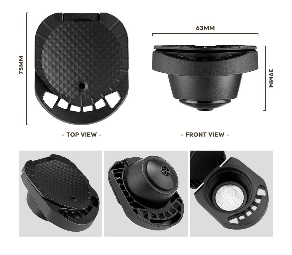 Compatible Para Dolce Gusto Adaptador Cápsula Genio S | Plástico resistente, convertidor cápsula, recargable reutilizable, Genio S Piccolo XS(Dark Khaki)