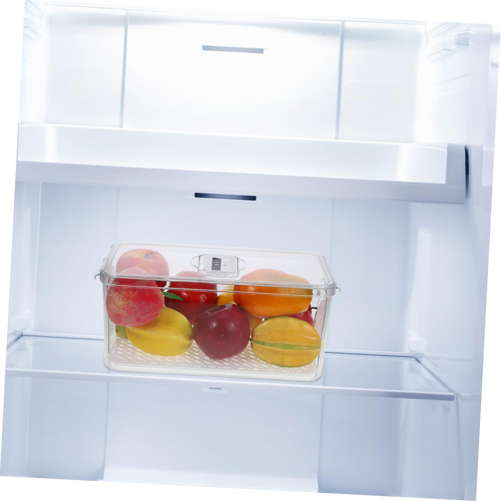 Caja de Almacenamiento Apilable con Bandeja de Drenaje para Refrigerador | Pet y Pp Reutilizables, Diseño para Alimentos y Carne, Organización Fácil con Tapa, Uso en Congelador